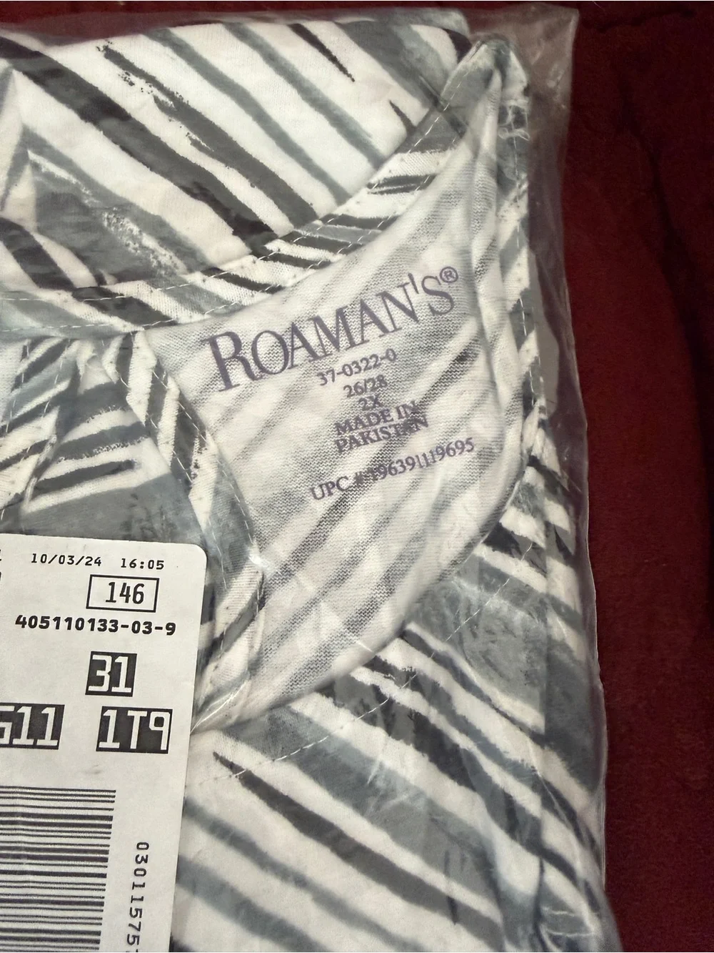 Roaman's Short Sleeve Printed Tees in Blue, Black and White - Picture 10 of 12
